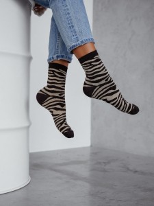 SKARPETY DAMSKIE WZORZYSTE 37/41 [ZEBRA]
