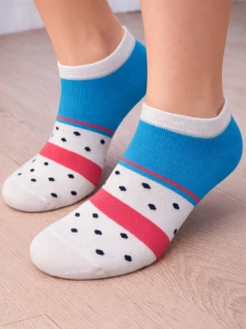 STOPKI DAMSKIE WZORZYSTE 37/41 [KROPKI PASKI]