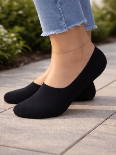 STOPKI Z SILIKONEM BALERINA MOKASYN [CZARNY]