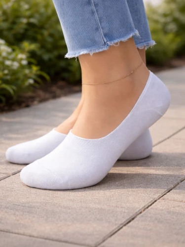 STOPKI Z SILIKONEM BALERINA MOKASYN [BIAŁY]