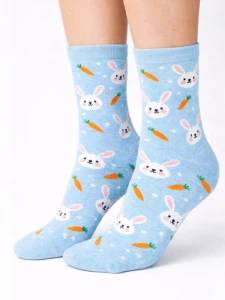 SKARPETY DZIECIĘCE WZORZYSTE [KRÓLICZKI I MARCHEWKI]