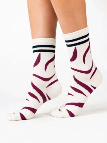 SKARPETY DAMSKIE WZORZYSTE 37/41 [ZEBRA W PRĄŻEK]