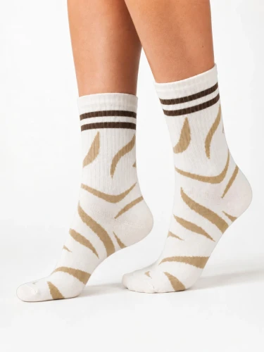 SKARPETY DAMSKIE WZORZYSTE 37/41 [ZEBRA W PRĄŻEK]