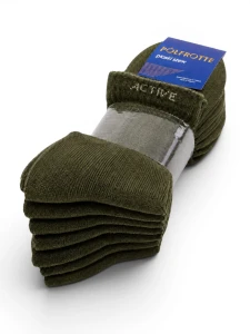 SKARPETY PÓŁFROTTE 5-PAK – OLIWKA / WZÓR 