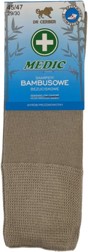 SKARPETY BAMBUSOWE BEZUCISKOWE MEDIC [BEŻ]