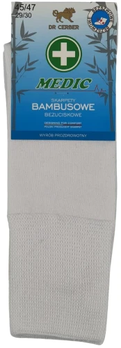 SKARPETY BAMBUSOWE BEZUCISKOWE MEDIC [BIAŁY]