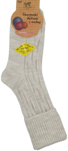 SKARPETY BABUNI Z WEŁNĄ [PIASEK]