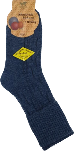SKARPETY BABUNI Z WEŁNĄ [JEANS MELANŻ]