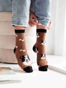 SKARPETY DAMSKIE WZORZYSTE 37/41 [NIE DO PARY PIESKI BORDER COLLIE]