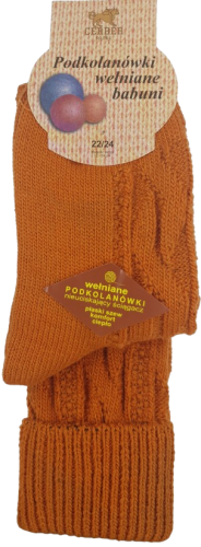 PODKOLANÓWKI BABUNI Z WEŁNĄ [POMARAŃCZ]