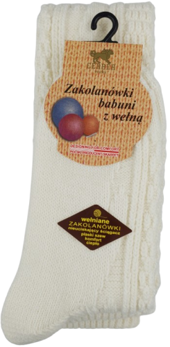ZAKOLANÓWKI BABUNI Z WEŁNĄ [ECRU]