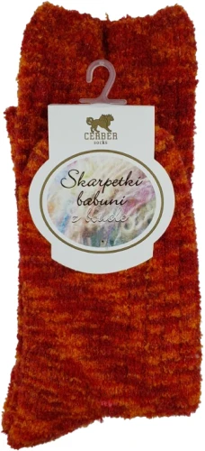 SKARPETY BABUNI Z BOUCLE [RUDO-CEGLASTY]