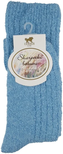 SKARPETY BABUNI Z BOUCLE [NIEBIESKI]