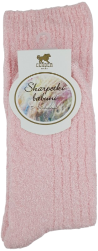 SKARPETY BABUNI Z BOUCLE [RÓŻ]