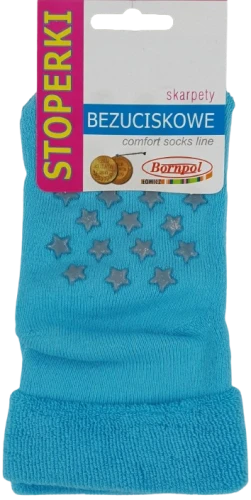 SKARPETY DZIECIĘCE FROTTE BEZUCISKOWE STOPERKI [MIĘTA]