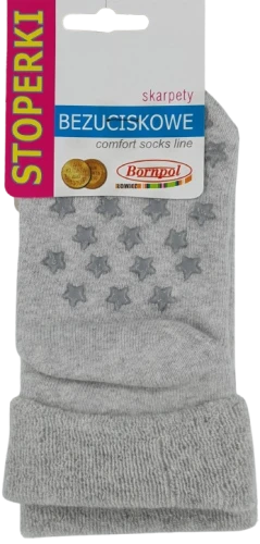 SKARPETY DZIECIĘCE FROTTE BEZUCISKOWE STOPERKI [MELANŻ]