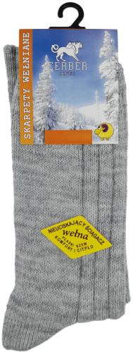 SKARPETY WEŁNIANE MĘSKIE [JASNY SZARY MELANŻ]