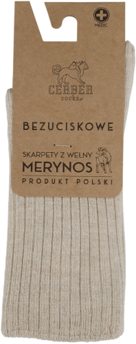 SKARPETY Z WEŁNY MERYNOS [BEŻ]
