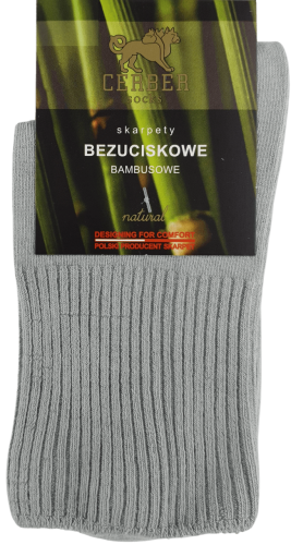 SKARPETY DAMSKIE BEZUCISKOWE BAMBUSOWE [POPIEL]
