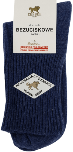 SKARPETY BEZUCISKOWE DAMSKIE [JEANS MELANŻ]