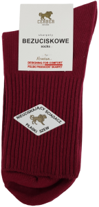SKARPETY BEZUCISKOWE DAMSKIE [BORDO]