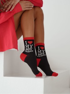 SKARPETY DAMSKIE WZORZYSTE 37/41 [I LOVE MY BOYFRIEND] 