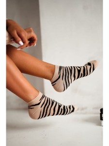 STOPKI DAMSKIE WZORZYSTE 37/41 [ZEBRA]